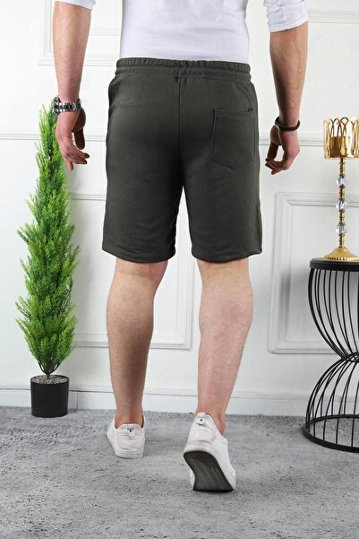 comstar Men's Compack Combed Cotton Tight Khaki Capri Shorts with Elastic Waist