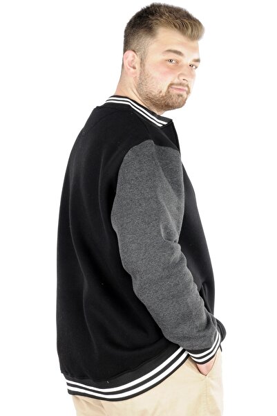 ModeXL Mode Xl Large Size Men's College Coat 22618 Black