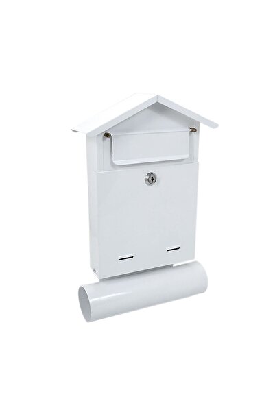 damech Mailbox, with space for newspaper, white, B6 format, 23x7x37.5 cm,