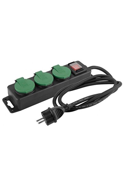 Strend Pro Prelungitor de exterior cu protecție, întrerupător, 3 prize, 3 m,