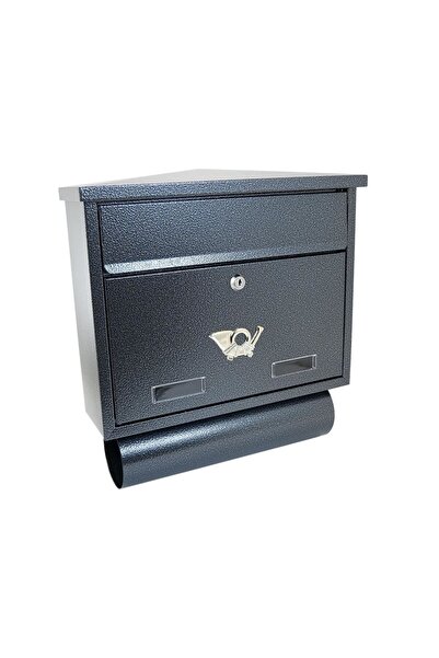damech Mailbox with newspaper compartment, dark silver, C4 format, 39x12x41 cm,