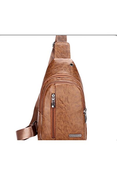 Zen Store BROWN Crossbody Sling Bag with Earphone Hole for Men & Women - Chest Daypack for Hiking Camping