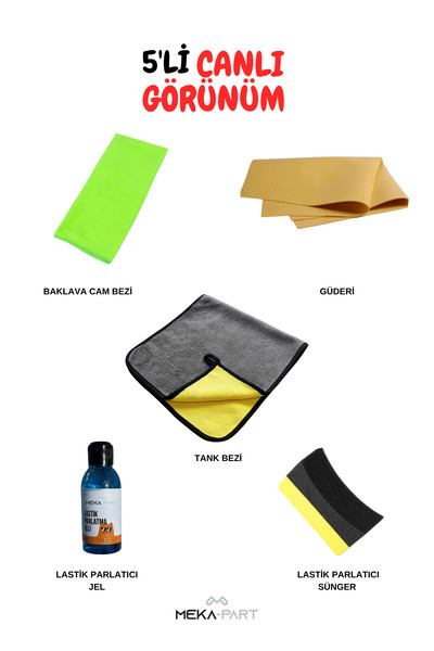 TREND Meka Part Oto Bakım Seti Canlı Görünüm 5'li Set Her Şey Dahil