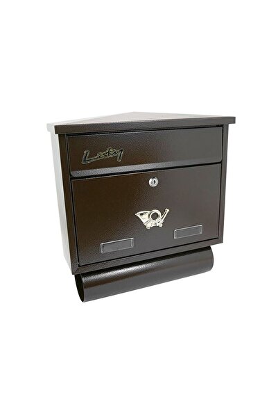 damech Mailbox with newspaper compartment, brown, C4 format, 39x12x41 cm,