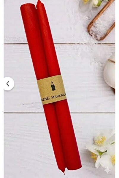 Genel Markalar Şamdan Mum Yılbaşı Seri - Kırmızı Renk - 2 Adet