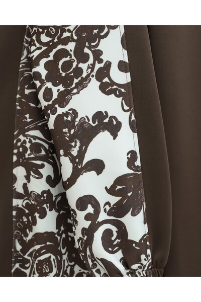 Modamorfo Zippered Hooded Scuba Suit with Patterned Sides - Brown