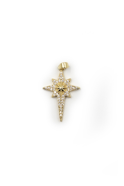 Sose Moda Kuzey Yıldızı Zirkon Taşlı Xuping Kararmaz Kolye Ucu - Gold