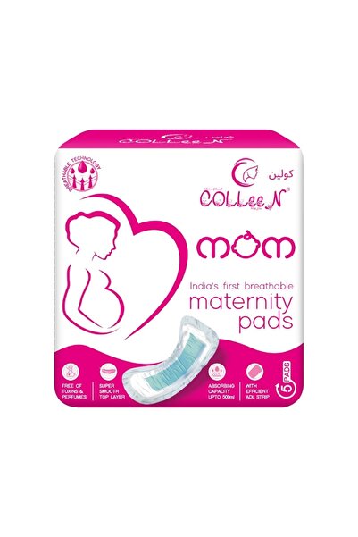 Colleen فوط صحية ممتازة قابلة للتنفس للأمومة، عبوة من 5 قطع، مقاس 340×165 مم