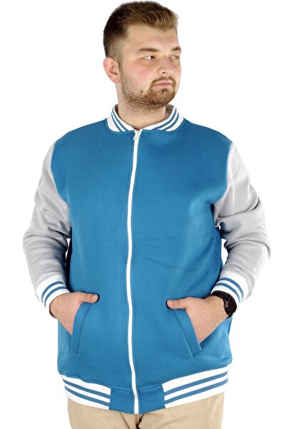 ModeXL Mode Xl Великий розмір Чоловічий коледжний плащ 22618 Нафтова зелень