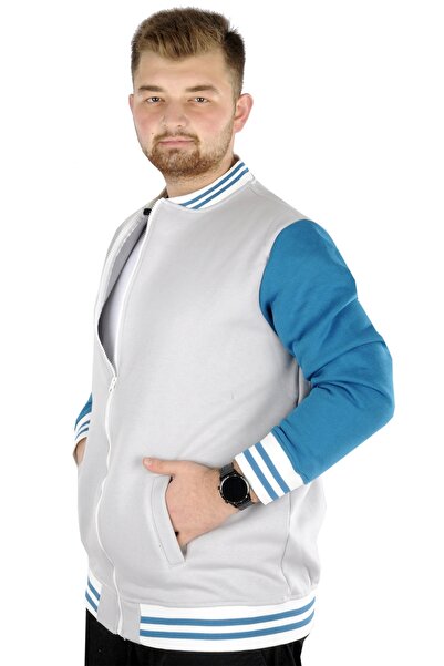 ModeXL Mode Xl Plus Size Men's College Coat 22618 Gray