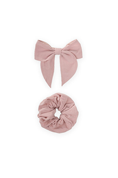 Cigit Ribboned and elastic hair clip powder