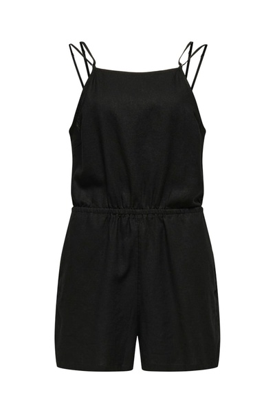 ONLY Onlcaro Linen Bl Strap Women's Black Jumpsuit - Pnt Playsuit 15318559