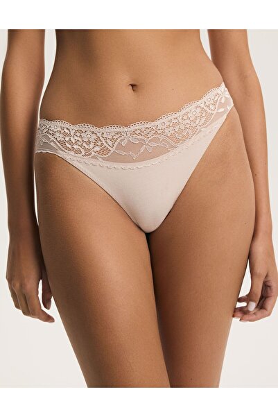 ESOTIQ Set de 2 chiloți brazilieni din bumbac cu dantelă florală pentru femei, cu talie înaltă | Patri