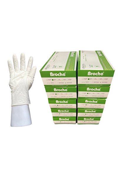 Broche LATEKS PUDRALI MUAYENE ELDİVENİ S BEDEN 10'LU PAKET