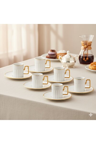 Jumbo Sorin-100 12 Parça 6 Kişilik Kahve Fincan Takımı Gold