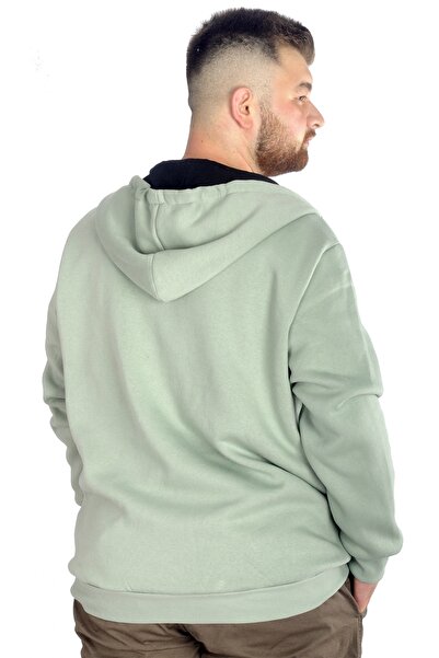 ModeXL Mode Xl Ανδρικό φούτερ με κουκούλα με φερμουάρ Vintage 22537 Water Green