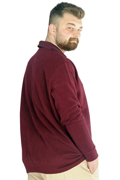 ModeXL Mode Xl Men's Sweat Polo Pocket Thessaloniki Basic 20441 Claret Red