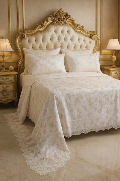 Çeyiz Bahçesi طقم مفرش سرير مزدوج من القطن 100% من Vessa Bridal