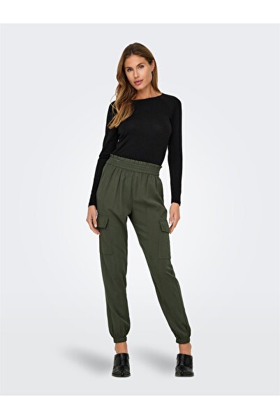 ONLY Onlaris Life Hw Pb Cargo Pant Cc Wvn Women's Green Trousers - 15245364