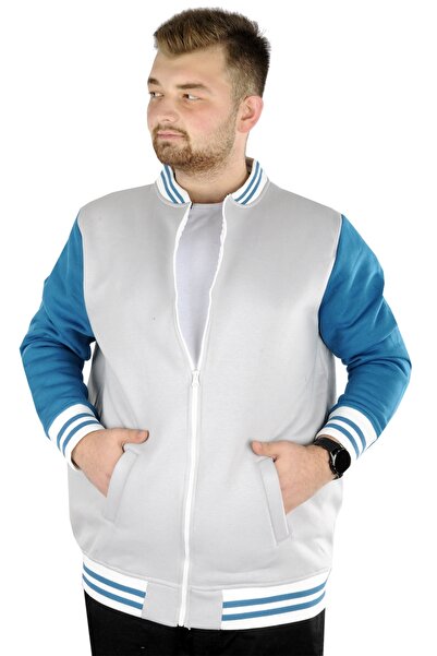 ModeXL Mode Xl Plus Size Men's College Coat 22618 Gray