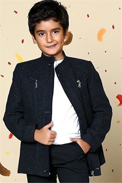 Dewberry K3001 Boys' Coat-Dotted Anthracite