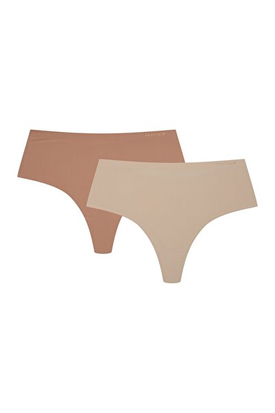 ESOTIQ Women's Thong 2-Pack String Panties Bonded Invisible with High Waist | Parks