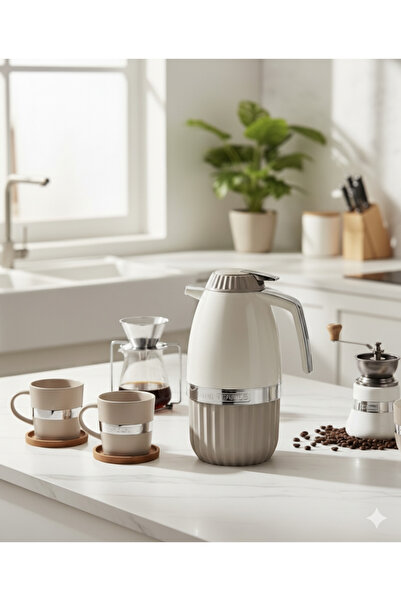 Star Termos Elegant Serisi 2 Lt Cam Termos Bej | Cam İç Hazneli 12s Sıcak 24s...