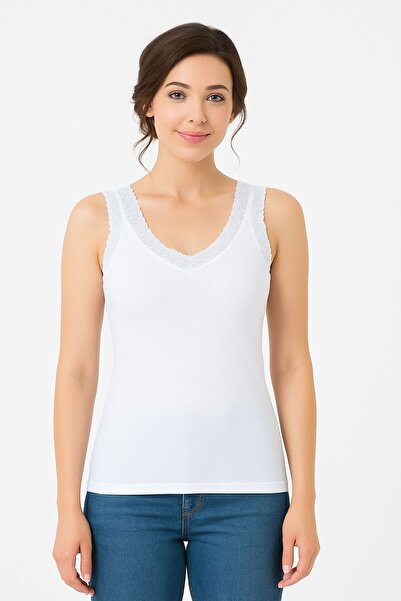 MİSSEMMA Women's Oversized Sports Blouse with Straps and Lace