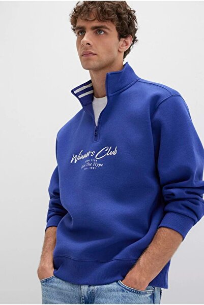 Mavi 0S10488-70695 Winners Club Printed Half Zipper Sweatshirt