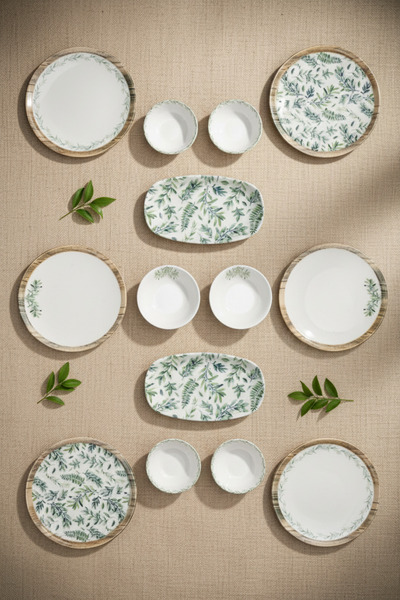 Bambum Moderna 14 Parça Kahvaltı Takımı Yaprak