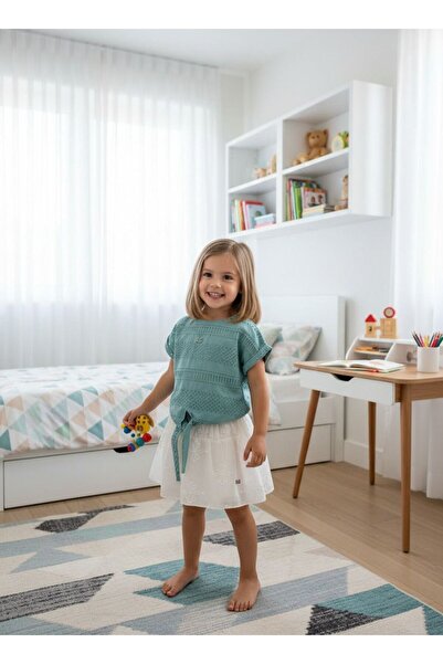 MCLKKİDS Summer Girl's Set with Scalloped Skirt