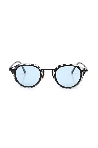Polo Exchange Black-White Frame Blue Glass Polarized Sunglasses