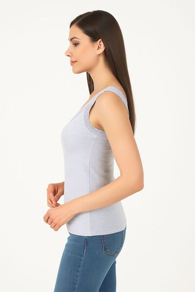 MİSSEMMA Women's Oversized Sports Blouse with Straps and Lace