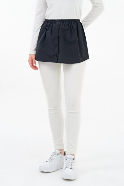 Saade Women's Elastic Waist Buttoned Skirt Extender Poplin Underwear - Functional Use