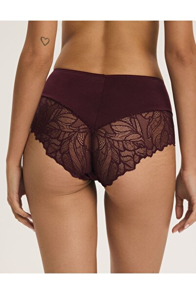 ESOTIQ Chiloți pentru femei cu talie înaltă, set de 2 bucăți, dantelă, bumbac și elastan, respirabili | Pinky