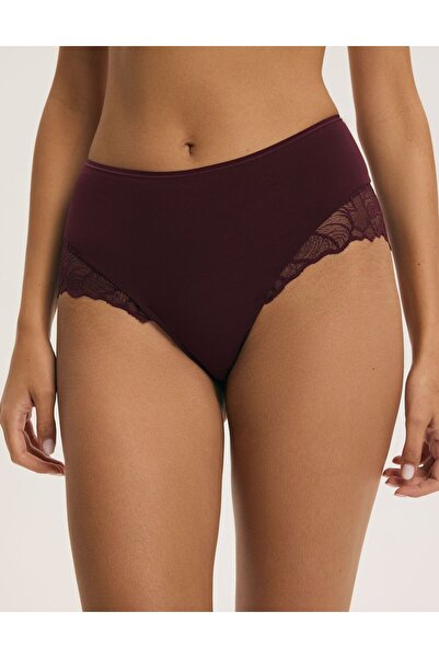 ESOTIQ Chiloți pentru femei cu talie înaltă, set de 2 bucăți, dantelă, bumbac și elastan, respirabili | Pinky