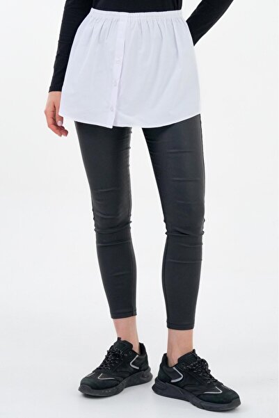 Saade Women's Elastic Waist Buttoned Skirt Extender Poplin Underwear - Functional Use