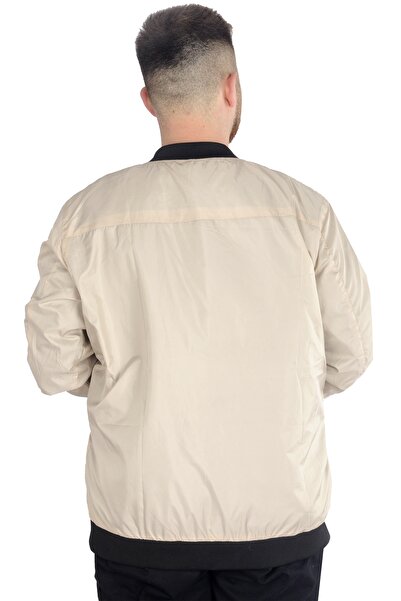 ModeXL Ανδρικό κολεγιακό παλτό Mode Xl Plus Size Jesica 22611 Μπεζ