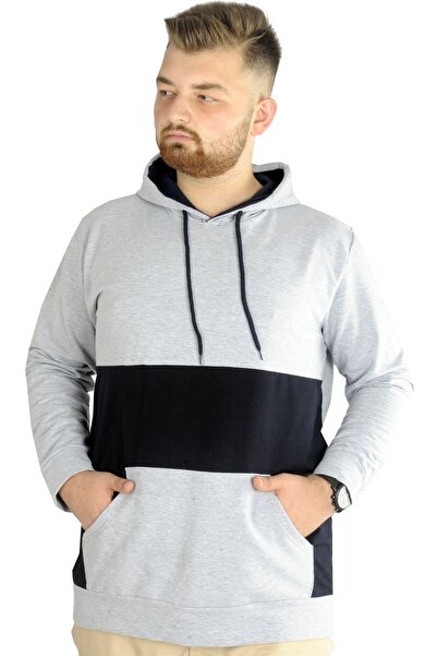 ModeXL Mode Xl Чоловічий світшот з капюшоном і кишенями-кенгуру 22527 Grimelanj