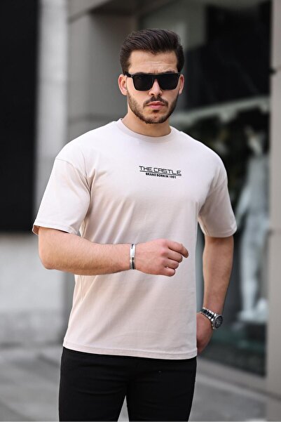 comstar Чоловічий Oversize Castle Літній принт Широкий кремовий футболка