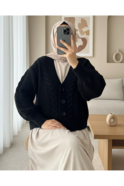 Modamorfo В'язаний кардиган з ґудзиками - чорний