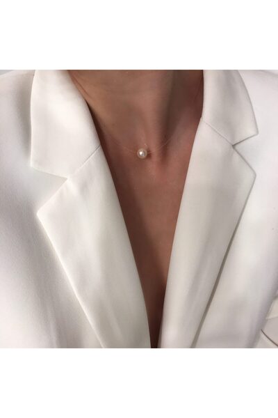 ohmygod jewelry Colier cu perlă și fir transparent de 40 cm – Gentle Pearl