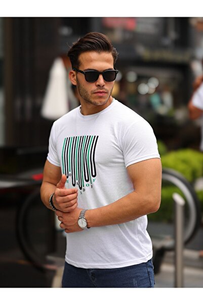 comstar Чоловіча футболка з коротким рукавом і велосипедним коміром, з принтом