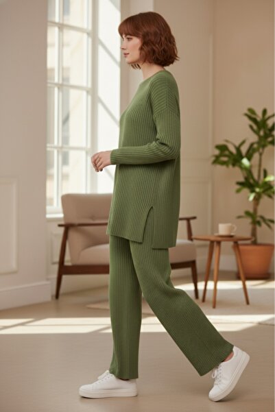 EYYE Pamut bordás női blúz nadrág kétrészes szett