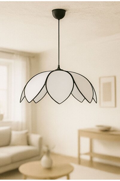 Emg DesiGn Modern Tasarım Çiçek Sarkıt Avize Kumaş Boheme Salon Oturma Odası ...