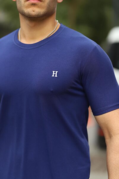 comstar Чоловічий базовий літній велосипедний комір щоденний темно-синій футболка