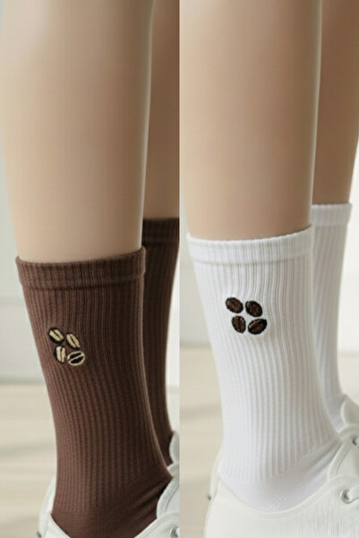 AYDK Coffee Bean Embroidered Single Summer Winter Casual Unisex Socks