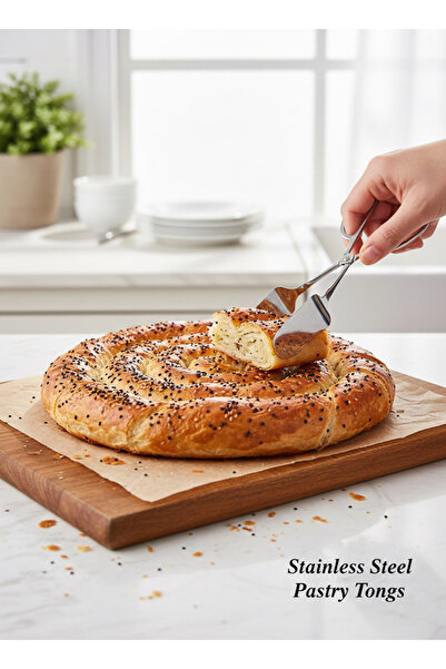 Dame Marie Silver Stainless Steel Pastry Dough Tongs