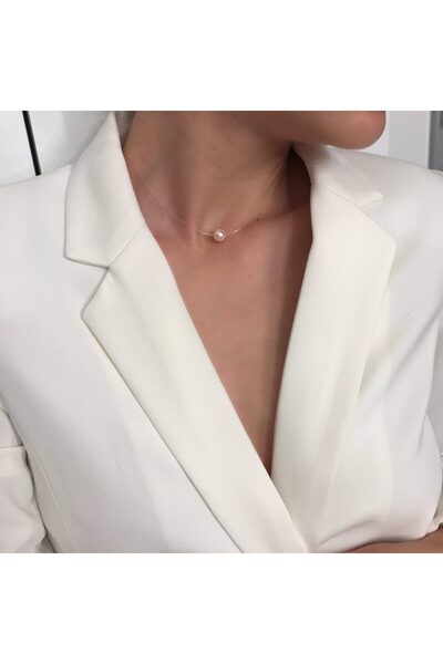 ohmygod jewelry Colier cu perlă și fir transparent de 40 cm – Gentle Pearl