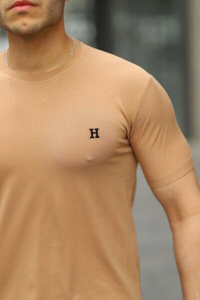 comstar Ανδρικό μπλουζάκι Basic Summer Crew Neck Casual καφέ